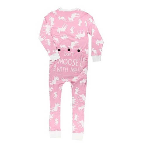 Women’s Lazy One Flap Jack Moose Print Pink Long Sleeve One piece XS - Picture 3 of 8
