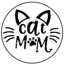 CAT MOM ENVELOPE SEALS LABELS STICKERS PARTY FAVORS