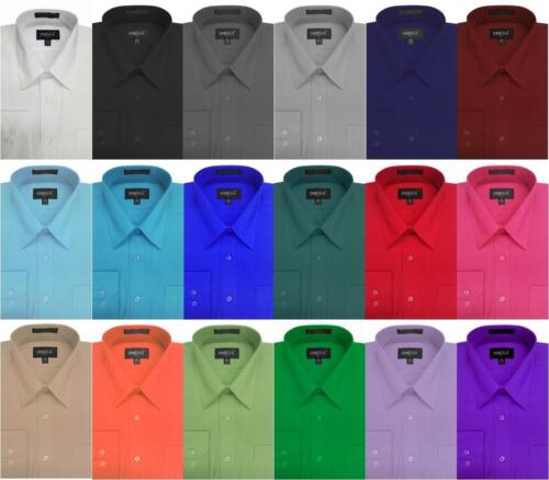 Chemises habillées longues solides pour garçons, 22 couleurs, taille 4 à 20 - Photo 1 sur 25