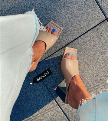 zara leather high heel sandals with square toes