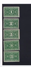 U.S.: Sc # JQ1 - JQ5, 1c - 25c Parcel Post Postage Due, MNH (Regummed) (F34882)
