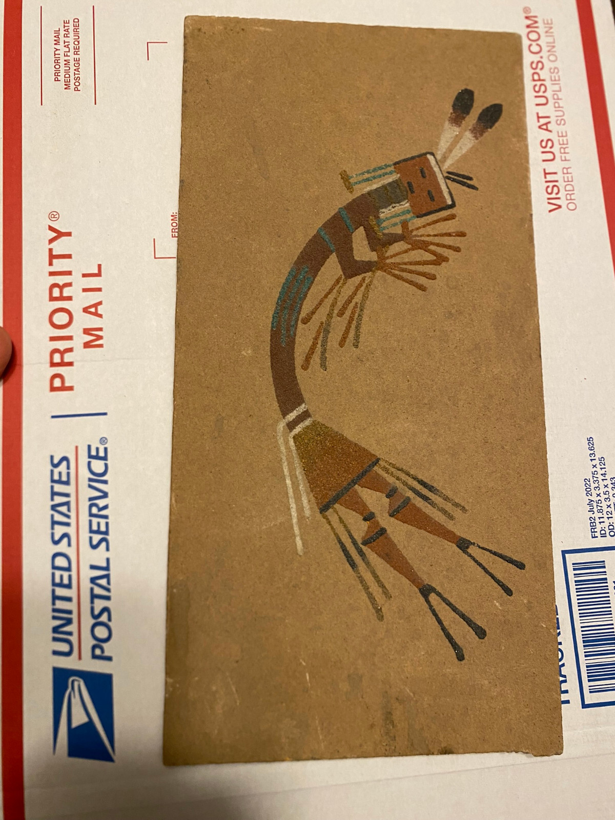 Vintage 6" x 12" Navajo Sand Painting eBay