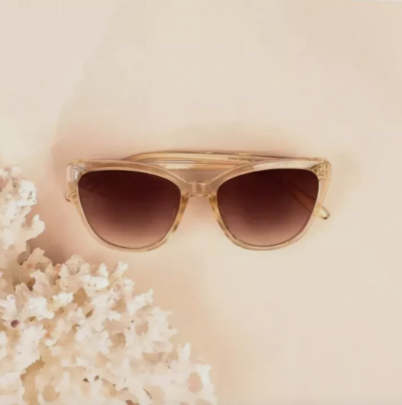RACHEL ZOE Nina CatEye Classic Sunglasses Nude Crystal Brown