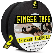 Finger Tape 2 Pack Black | Athletic Sports Tape for BJJ, Jiu Jitsu, MMA