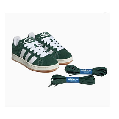 adidas Campus Green White Suede Low Top Lace Up Rubber Sneaker Unisex Casual