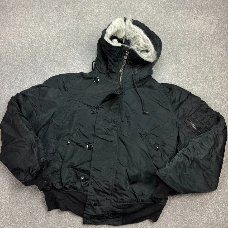 N 2B Jacket Adult Large Black Army Flying Parka Snorkel Outdoors Hood Coat Men* - Image 2 of 4