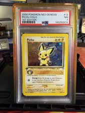 2000 Pokémon Neo Genesis Pichu #12/111 Holo Rare 1st Edition DOUBLE SWIRL 🌀🌀 on eBay