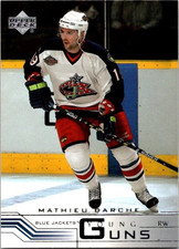 2001-02 Upper Deck Young Guns Mathieu Darche #187 Rookie Card. rookie card picture
