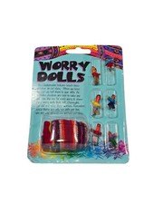 Vintage 1998 Sealed Worry Dolls from Guatemala - 6 mini Dolls with Pouch