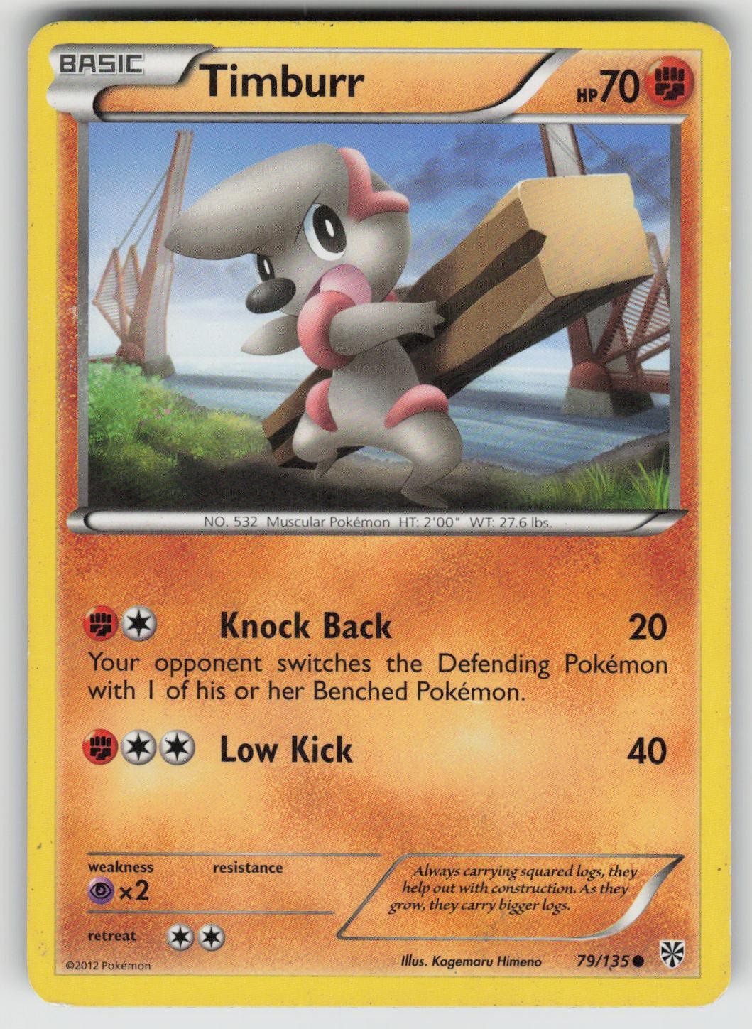 Timburr 79/135 Common Plasma Storm Pokemon Heavily Played