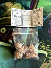 Chessex 38015 Hidden Wonders Cirrus Sandstorm / white Polyhedral 7 Dice Set