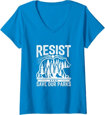 Nature Love Resist Save Our Parks Alt Us National Ladies' V-Neck Tshirt