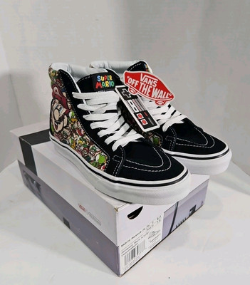 New 2016 Vans x Nintendo Super Mario Sk8 Hi Reissue Black Mens