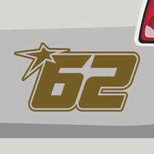 Sticker start number 62 number star star sticker adhesive car bike laptop decal