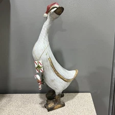 Tii Collections Holiday Christmas Wood Duck 15.5” Figure Farmhouse Folk Art