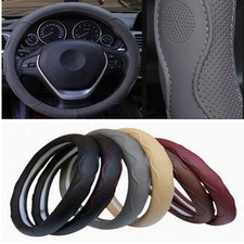 Four Seasons Gray Dynamic Pu Leather Embossed Car Steering Wheel Cover 38cm New