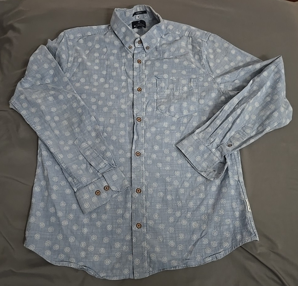 Ben Sherman Shirt Men's Size M Button Up Long Sleeve Blue Paisley