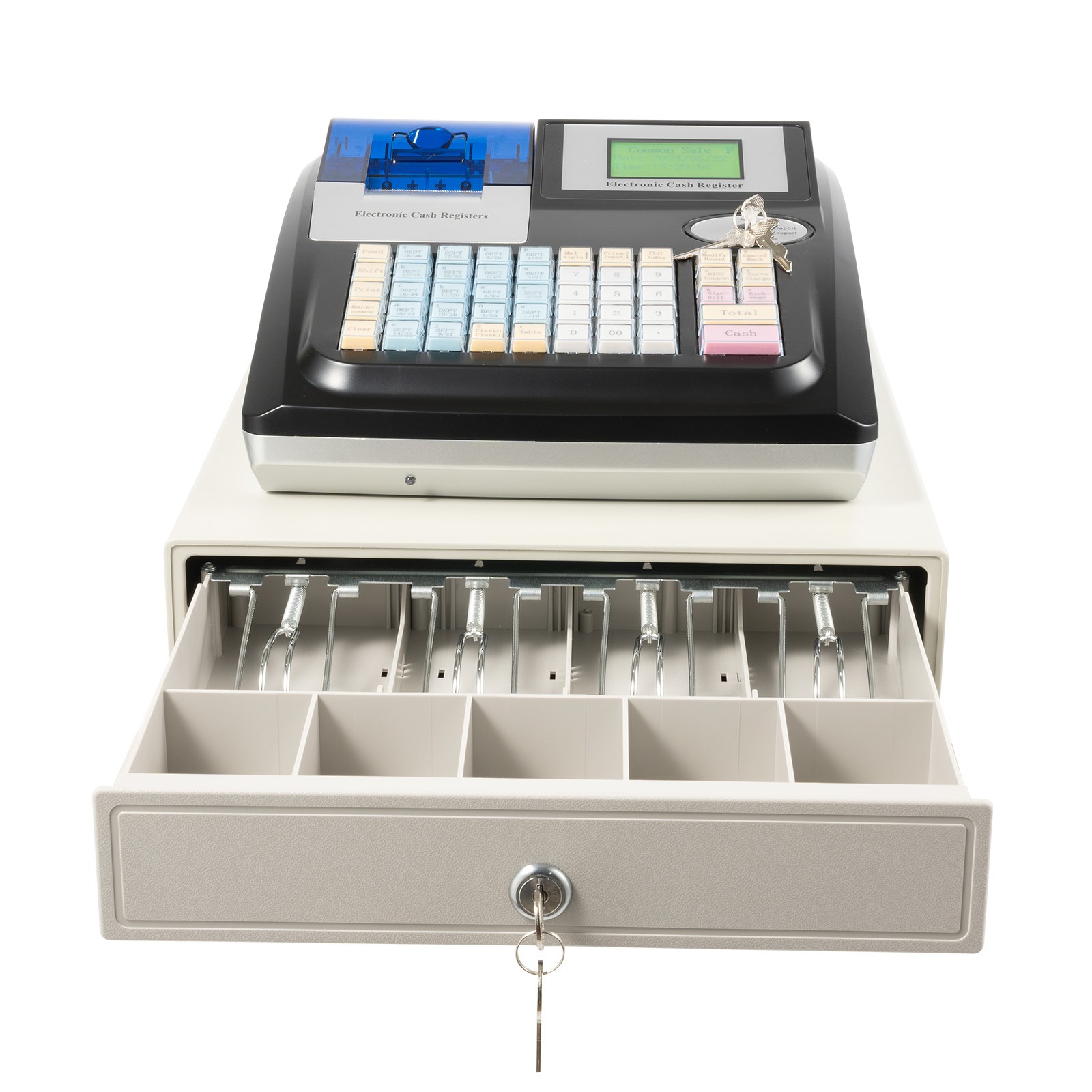 как выглядит 48 Keys Square POS Terminal Cash Register Complete W/ Printer, And Cash Drawer фото