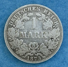 1873-D Germany 1 Mark Silver Coin