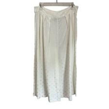 ASOS Off White Dot Cricle Print High Waisted Cropped Wide Leg Trousers Sz 10