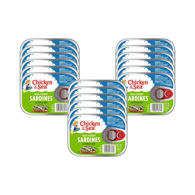 Chicken of the Sea Sardines in Olive Oil, 18 pack, Wild Caught Canned Sardines