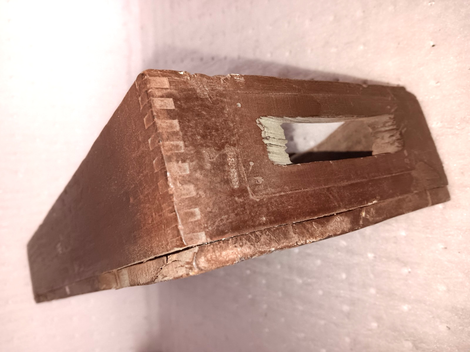 Antique Dovetailed Tray w Handles Red Paint Finish Farm Primitive