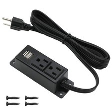 Power Strip with USB Ports, Wall Mounted Power Strip Flat Plug, 2AC Outlet 2 ...