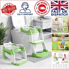 Foldable & Lightweight Potty Training Toilet Seat with Splash Guard - Bear Green