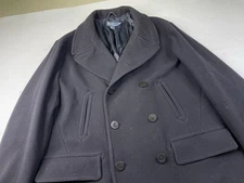 Polo Ralph Lauren Double Breasted Wool USN Navy Naval Anchor Pea Coat Size 3XLT