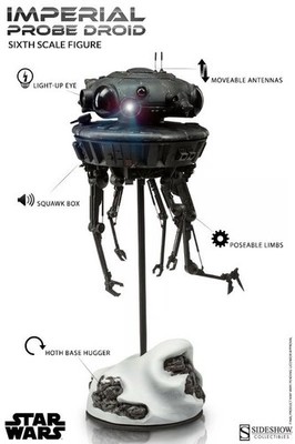 ULTRA RARE SIDESHOW STAR WARS IMPERIAL PROBE DROID EPISODE V 1/6 #2164 NEU