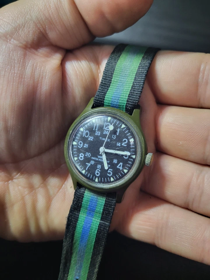 Vintage Timex MacGyver Camper Military Field Watch Men 35mm Manual Wind Tested!! - image 3 of 4