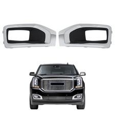 For Gmc Yukon Xl 2015-2020 2018 Pair New Chrome Fog Light Lamp Bezel Trim Cover For Gmc Yukon Xl 2015-2020 2018 Pair New Chrome Fog Light Lamp Bezel Trim Cover