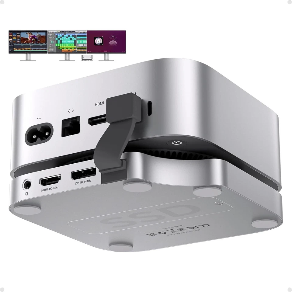 Triple Display Mac Mini M4 Docking Stand 4K@144Hz DP HDMI 4TB M.2 NVMe SSD Slot - Image 2 of 4
