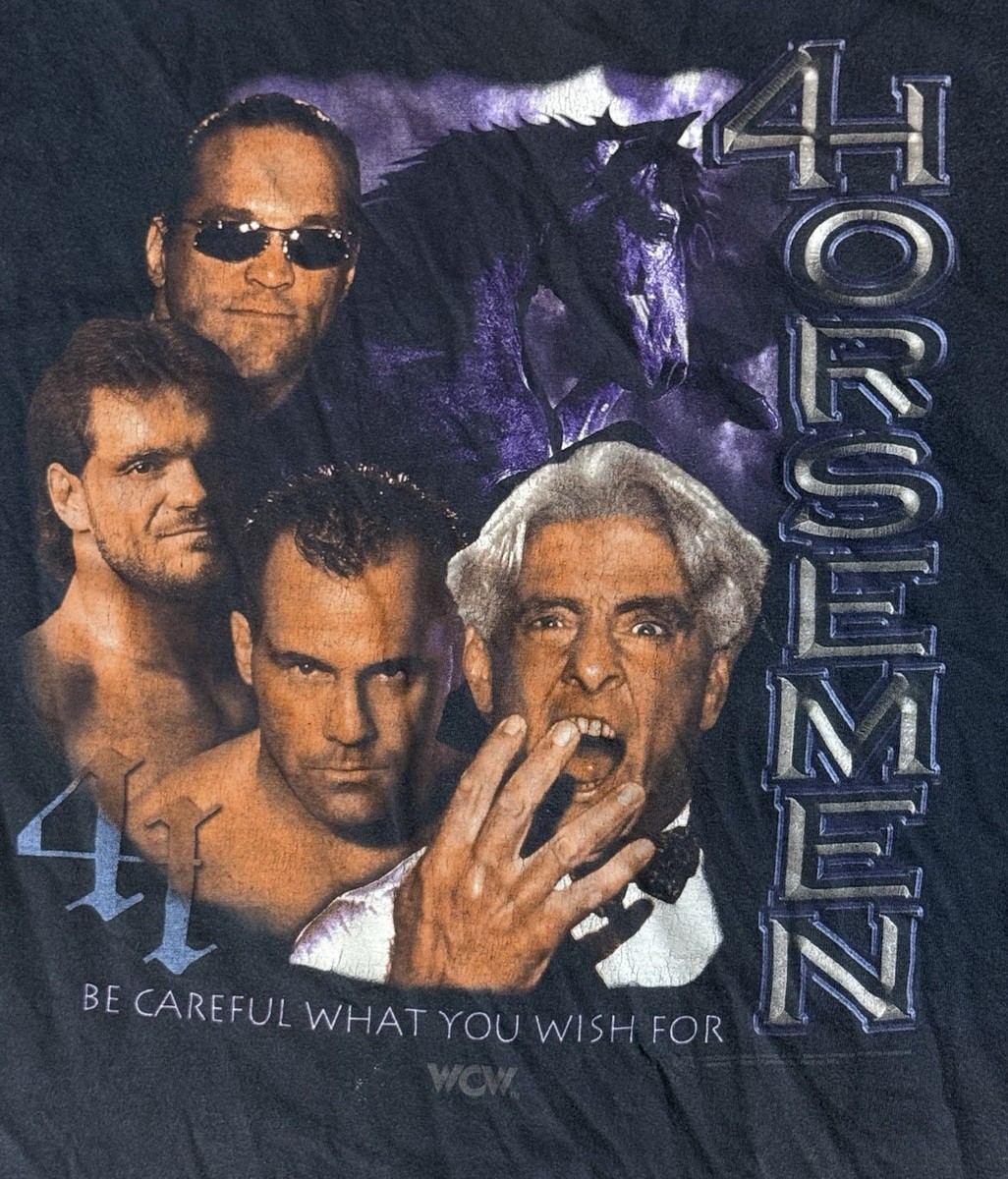 Vintage WCW 4 Four Horsemen Shirt Large Ric Flair Benoit WWF WWE