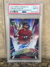 2024 TOPPS CHROME LOGOFRACTOR ED FUTURE STARS AUTO JORDAN LAWLAR 87/99 PSA 8