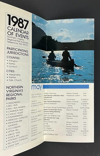 1987 Northern Virginia Park Authority Sommerveranstaltungen Vintage Reiseprospekt - Bild 3 von 4