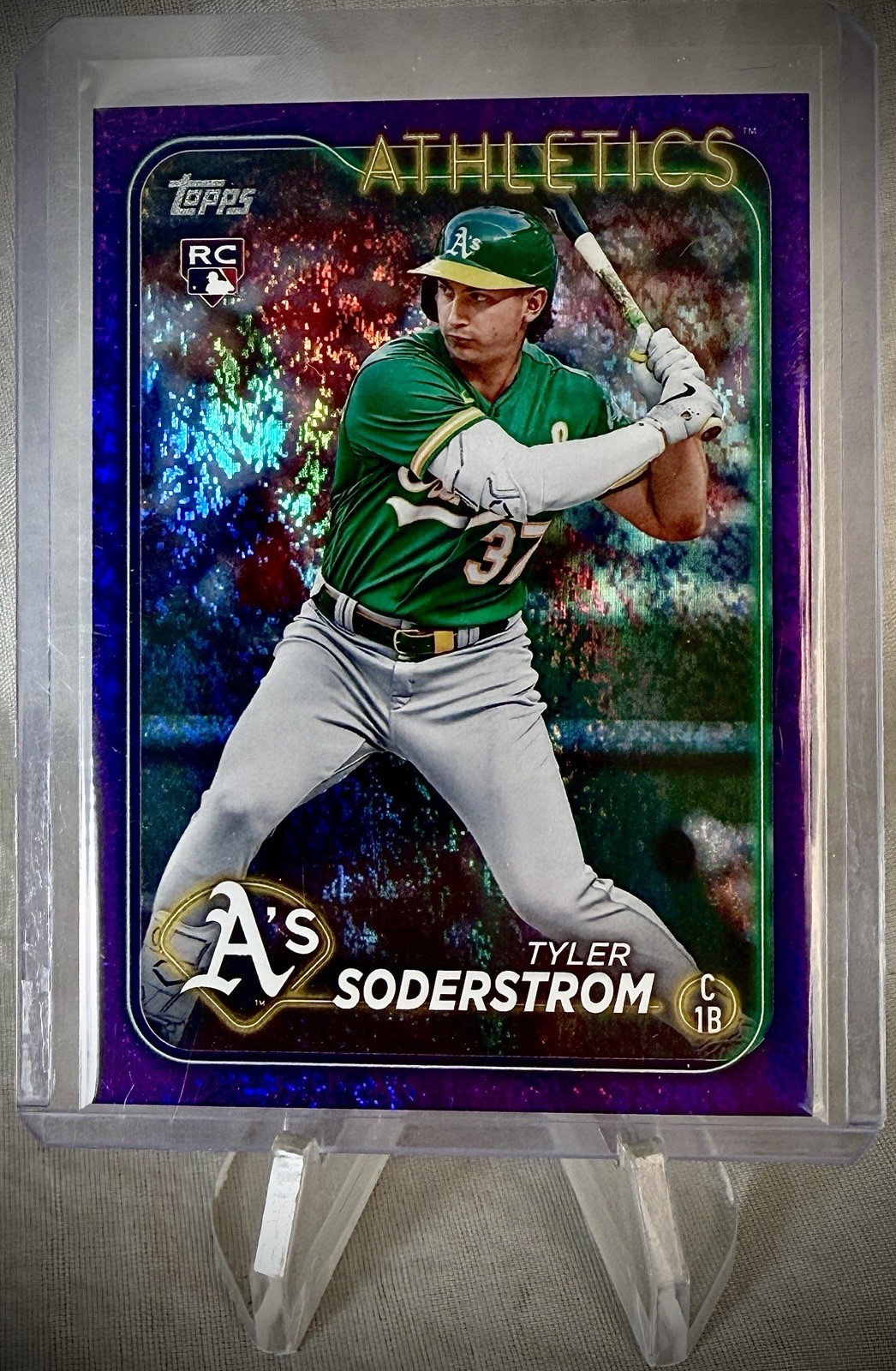 2024 Topps - Tyler Soderstrom - #’d /799 Purple Holofoil - Rookie Card RC #244