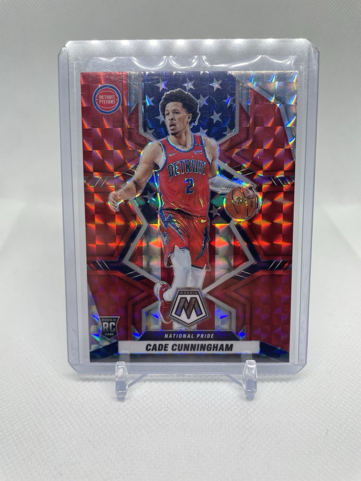 2021-22 Panini Mosaic National Pride Cade Cunningham #260 Red Mosaic Prizm (RC)