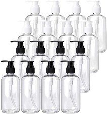 16 Pack 8oz Empty Lotion Bottles w/ Pumps, Clear Plastic Containers for