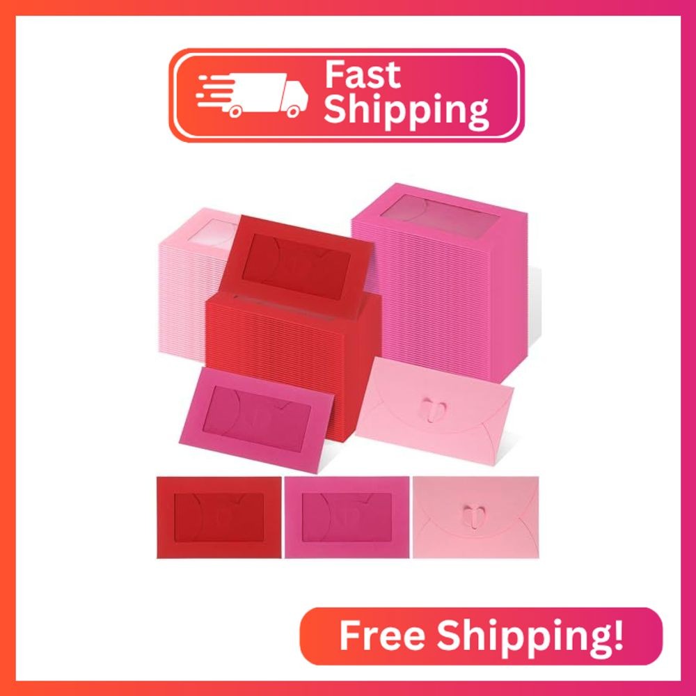 Uiifan Window Gift Card Envelopes 4 x 2.8 Inch Gift Card Sleeves Mini Envelopes