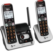 AT&T BL102 DECT 6.0 2-Handset Cordless Phone for Home W/ Answering Machine
