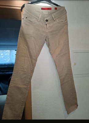 QS by s.Oliver Catie Damen Skinny Jeans Beige W38 L32 Denim Five-Pocket