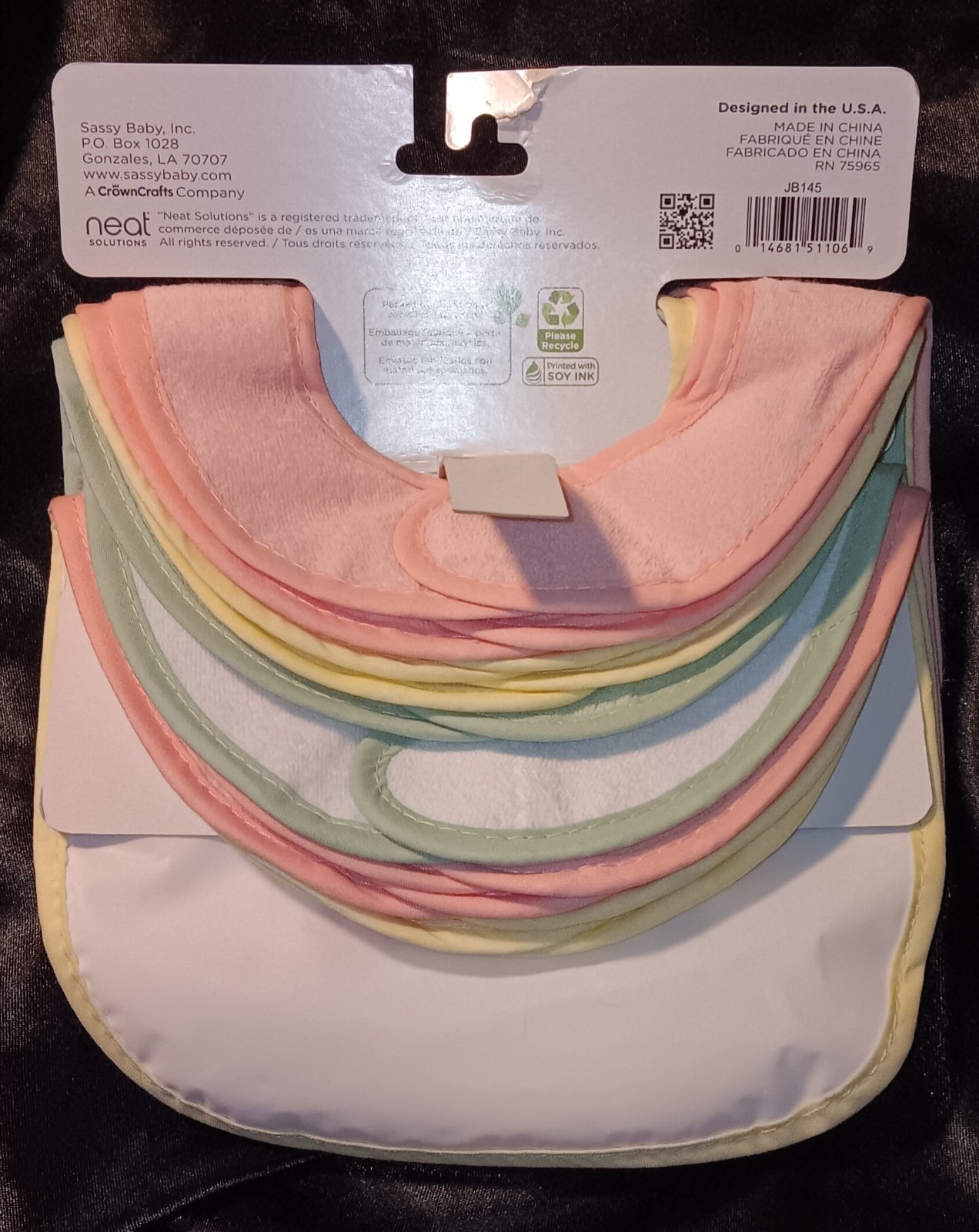 NEAT SOLUTIONS 10 PACK INFANT GIRL STAY DRI/PVC FREE BIB SET. NEW. 0+ MONTHS