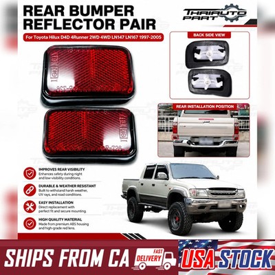 98-04 Fit Toyota Pickup Hilux D4D 4Runner Mk4 Mk5 Rear Reflector Tail Lamp 2 Pcs
