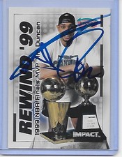 Basketball Card IP auto NBA TIM DUNCAN HOF San Antonio Spurs 99-00 Impact trophy