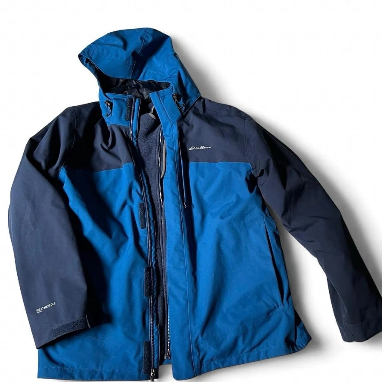 Eddie Bauer Navy/Blue Jacket with Removable Fleece Jacket Inside Size XL