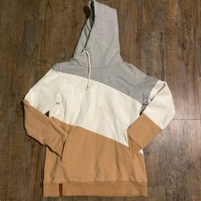 Ampersand Avenue Sweatshirt Womens Hoodie Sz L Brown/white/gray