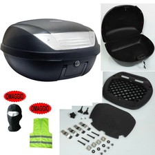 PER YAMAHA MAJESTY 250 DX  BAULETTO BAULE VALIGIA 52L NERO OPACO 2 CASCHI 58X45