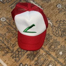Pokemon Ash Ketchum Hat Cap Snap Back Red White Trucker Mesh Mens Anime Cosplay