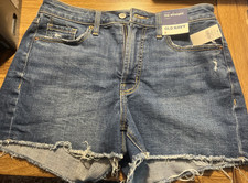 Old Navy High-Rise OG Straight Blue Denim Shorts 3" Inseam Size 8 NWT 